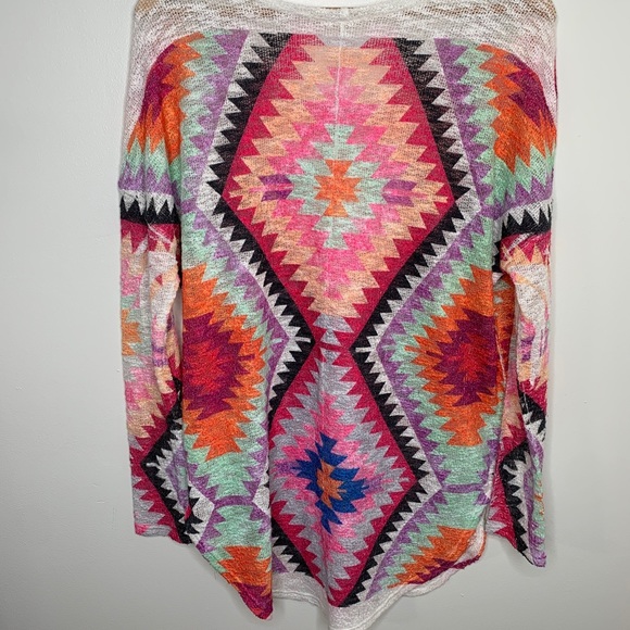 Luna Chic South Western Boho Sz Medium Oversized Spring Colors Lightweight Beach - Picture 5 of 10